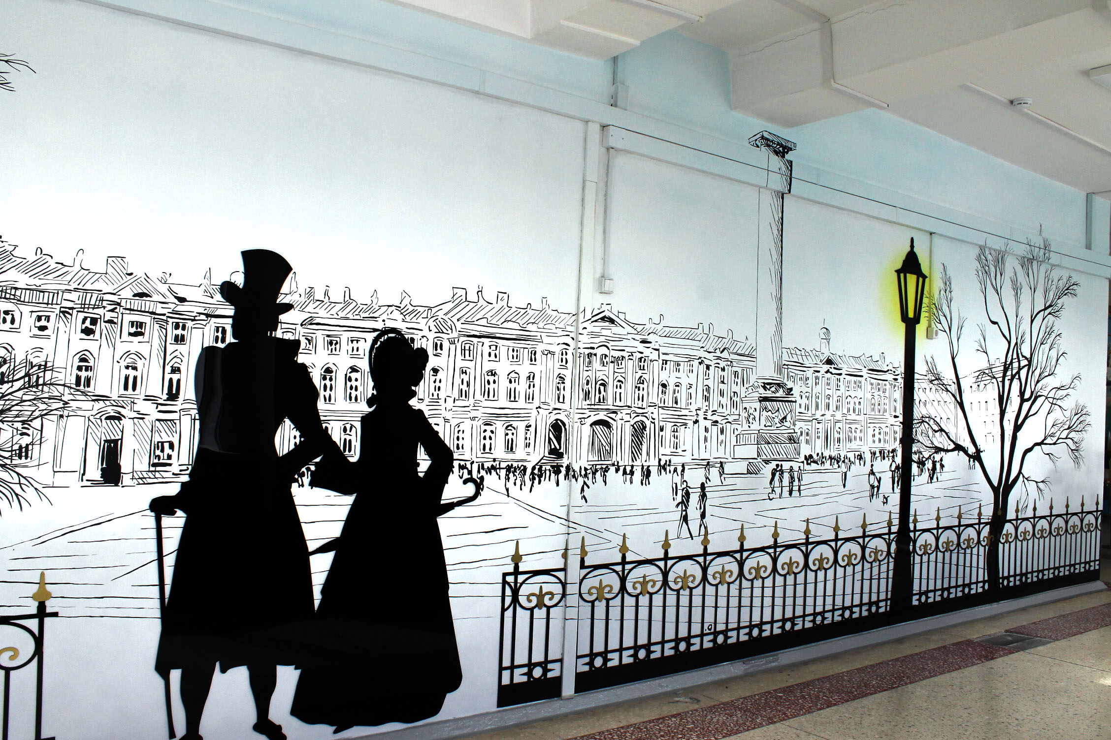 Роспись стен в Гимназия 